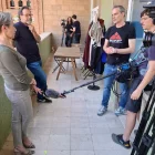 Lluïsa Pla, amb l’actor Abel Folk, durant l’enregistrament. - LLUÏSA PLA