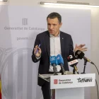 El conseller Ordeig, durant la seua compareixença d’ahir a Lleida per fer balanç de la PPA. - JORDI ECHEVARRIA