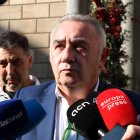 El president d'Asaja Catalunya, Pere Roqué, després de la reunió al Palau de la Generalitat sobre la crisi de la pesta porcina.