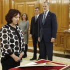 Peramato jura el seu càrrec en presència del rei i del president. - EFE/CHEMA MOYA