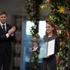 La filla de María Corina Machado va recollir el guardó en nom seu. - OLE BERG-RUSTEN / NTB / DPA