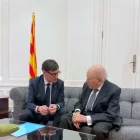 Salvador Illa va mantenir divendres una reunió al Palau de Pedralbes amb Jordi Pujol. - EFE/GENERALITAT