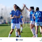 Evelyn celebra un dels seus gols aquesta tarda al Tajonar.