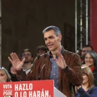 El president del Govern central, Pedro Sánchez, en un acte a Càceres per les eleccions extremenyes. - EFE