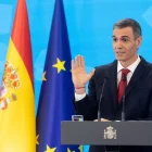 El president del Govern espanyol, Pedro Sánchez, durant el seu balanç del semestre polític a Moncloa. - EUROPA PRESS