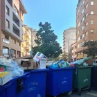 Contenidors de brossa diumenge en una avinguda de Binèfar. - E.B.D.