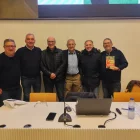 Jordi Gonzalvo, tercer per la dreta, ahir en la presentació. - JCMC