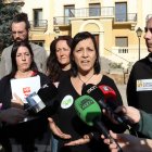 Els sindicats en una atenció a mitjans en què han anunciat vaga als centres educatius l'11 de febrer en el marc d'un cicle d'aturades i mobilitzacions.