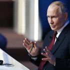 El presidente de Rusia, Vladimir Putin, durante su comparecencia.
