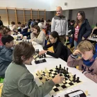Moment de màxima concentració durant el torneig d’ahir a l’Institut Joan Solà de Torrefarrera. - L.B.L.
