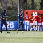 Els jugadors locals celebren l’1-0 de penal a l’hora de partit. - INGRID SEGURA