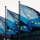 Banderas de la Unión Europea.