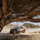El cotxe d’Isidre Esteve passa al costat d’una acàcia ahir durant l’etapa del Dakar. - EDO PHOTO