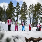 Un grup d’escolars participants en el programa, practicant l’esquí de fons. - ACN