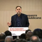 El líder d’ERC, Oriol Junqueras, en roda de premsa. - ACN