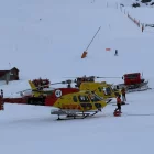 El dispositiu de recerca de Pompièrs d’Aran, bombers d’Aragó i Mossos d’Esquadra va fer servir helicòpters i gossos entrenats. - AJUNTAMENT DE TÍRVIA