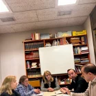 Xavi Palau, amb membres de l’associació Templers-Escorxador. - PP LLEIDA