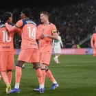 Lamine Yamal i Rashford, al costat de Lewandowski en la celebració de l’1-3 a Elx. - EUROPA PRESS