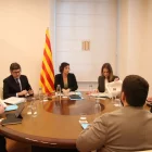 La reunió encapçalada ahir per la consellera d’Economia i la líder dels comuns. - ACN