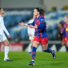 La davantera polonesa Ewa Pajor celebra un dels seus dos gols contra el Reial Madrid. - EUROPA PRESS