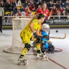 Aina Florenza rematant davant la mirada d’Irache Candal i Pati Miret, de l’Alpicat. - ANIOL MORAL