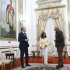 Un moment de la reunió entre Delcy i Zapatero a Caracas. - EFE