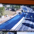 Pantalla de la seu del Servei Català de Trànsit en què es veuen els treballs per reobrir l’AP-7. - ACN