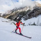 Aina Garreta, en acció durant la prova de la Copa del Món. - SKIMOSTATS
