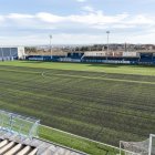 El Recasens, durant les obres de substitució de la gespa. - PAU PASCUAL PRAT