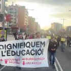 Manifestants han tallat carrers de Lleida a primera hora del matí.