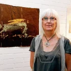 L’artista Rosa Siré, en una exposició el juny del 2010 a l’Espai Cavallers de Lleida. - ITMAR FABREGAT