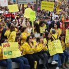 Més de 5.000 docents es van manifestar dimecres als carrers de Lleida. - AMADO FORROLLA