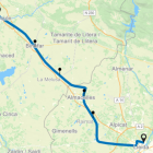 La línia de Rodalies entre Lleida i Montsó, passant per Raimat, Almacelles, La Melusa i Binèfar.