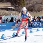 Jaume Pueyo, en plena acció ahir durant la prova esprint lliure per equips dels Jocs. - COE