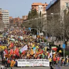 Imatge de la manifestació per la vaga de docents dimecres passat a Lleida.