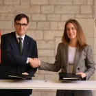 Salvador Illa i Jéssica Albiach al Palau de la Generalitat. - ACN