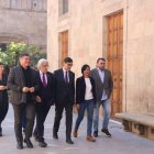 El president de la Generalitat, Salvador Illa, escenifica un pacte per als pressupostos amb els líders de Pimec, Foment del Treball, CCOO i UGT.