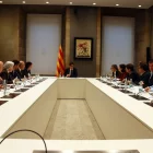 Un moment de la reunió extraordinària feta ahir del Consell del Diàleg Social. - ACN