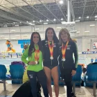 Vidal, Ruz i Satorres, del Lleida UA, amb les medalles.