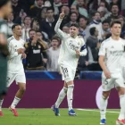 Fede Valverde celebra un dels tres gols que va marcar ahir. - EUROPA PRESS