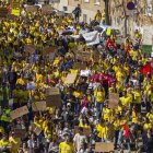La manifestació de docents d'aquest dimecres a Lleida.