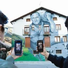 Un murau interactiu en Rialp, eth darrèr pintat en motiu des Grafftech Fest organizadi en Lhèida. - EDGAR ALDANA