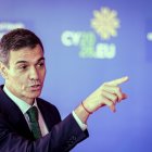 El presidente del Gobierno, Pedró Sánchez, en Chipre.