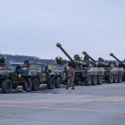 Vehicles militars francesos en uns exercicis de maniobres de l'OTAN.