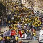 Imatge de la manifestació massiva que els docents van fer a Lleida el 18 de març passat. - JORDI ECHEVARRIA