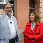 Junqueras i la candidata republicana per Tàrrega, Alba Pijuan. - LAIA PEDRÓS