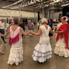Exhibició de sardanes a ritme de pasdobles, ahir a la Feria de Abril de Balaguer. - RÀDIO BALAGUER