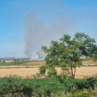 La columna de fum que deixava l'incendi de Juneda