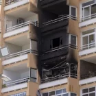 Part afectada de la façana de l’edifici. - EFE