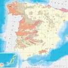 Mapa del potencial de gas radón.